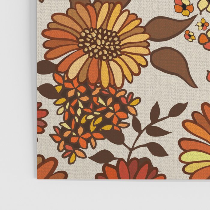 Retro 70s boho hippie orange flower power Poster Gallery Image 3