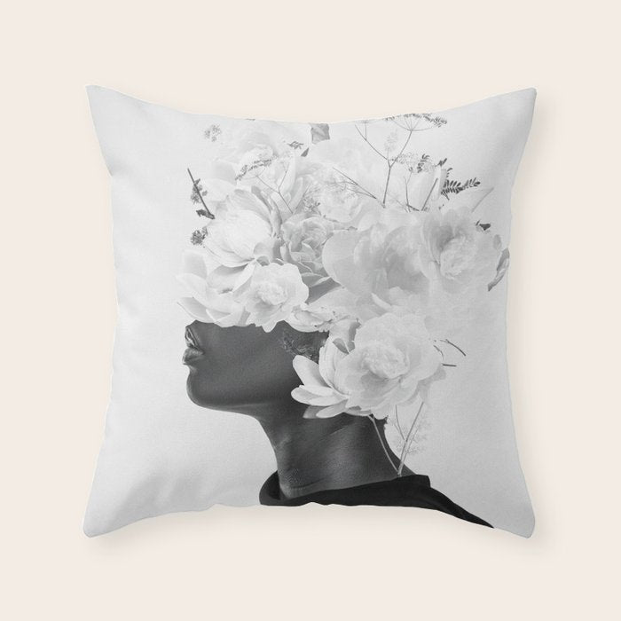 Leaden Blossom Throw Pillow Gallery Image 1