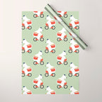 Polar bear postal express Wrapping Paper Gallery Image 1