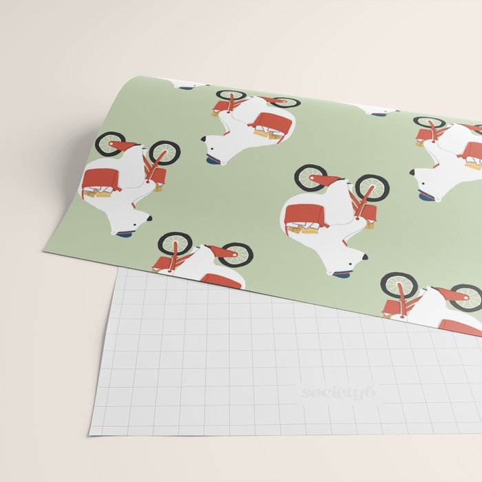 Polar bear postal express Wrapping Paper Gallery Image 2