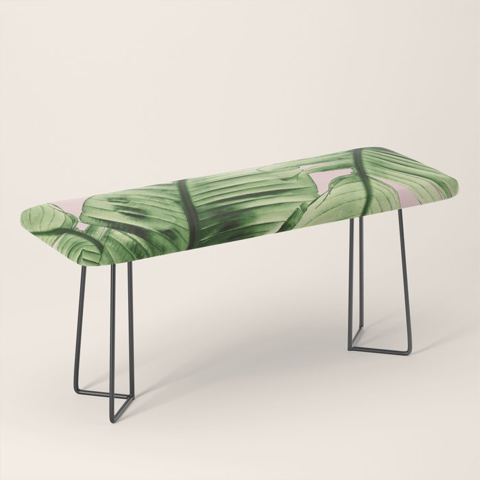 Tropical Blush Banana Leaves Dream #6 #decor #art #society6 Bench Gallery Image 1