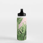 Tropical Blush Banana Leaves Dream #6 #decor #art #society6 Water Bottle Gallery Image 3