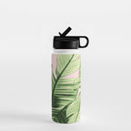 Tropical Blush Banana Leaves Dream #6 #decor #art #society6 Water Bottle Gallery Image 1