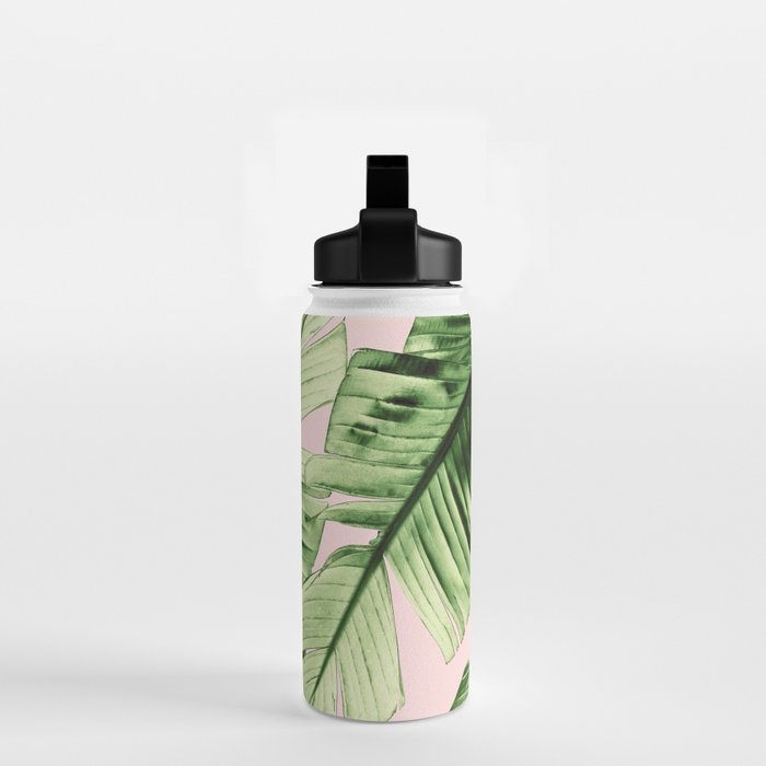 Tropical Blush Banana Leaves Dream #6 #decor #art #society6 Water Bottle Gallery Image 2