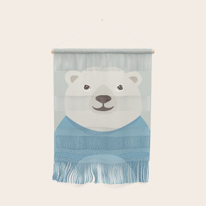 Whimsy Polar Bear, Animal Portrait Wall Hanging Gallery Image 1