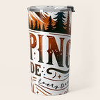 Camping mode, Brown and black retro typography Travel Mug Gallery Image 2