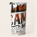 Camping mode, Brown and black retro typography Travel Mug Gallery Image 3