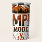 Camping mode, Brown and black retro typography Travel Mug Gallery Image 1