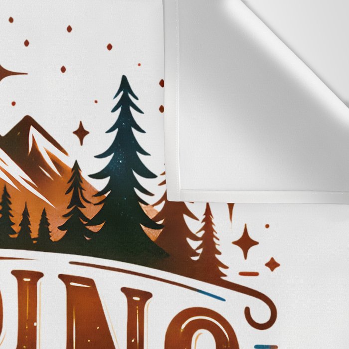 Camping mode, Brown and black retro typography Wall Tapestry Gallery Image 3