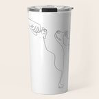 Dog and Owner Fist Bump Line Drawing Travel Mug Gallery Image 1
