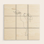 Dog and Owner Fist Bump Line Drawing Wood Wall Art Gallery Image 1