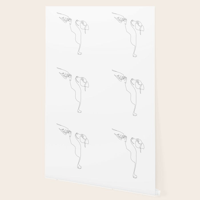 Dog and Owner Fist Bump Line Drawing Wallpaper Gallery Image 2