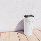Dog and Owner Fist Bump Line Drawing Travel Mug Gallery Image 4