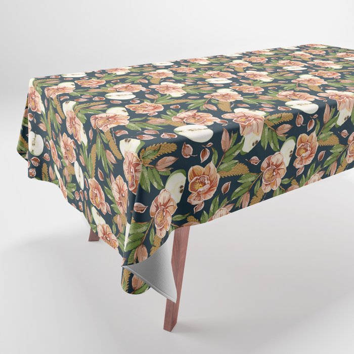 Tropical flowers autumn field D Tablecloth Gallery Image 1