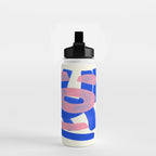 Tribal Pink Blue Fun Colorful Mid Century Modern Abstract Painting Shapes Pattern Water Bottle Gallery Image 2