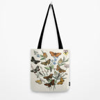 Vintage Scientific Illustration Butterfly Botanical Floral Lithograph Encyclopaedia Diagrams  Tote Bag Gallery Image 2