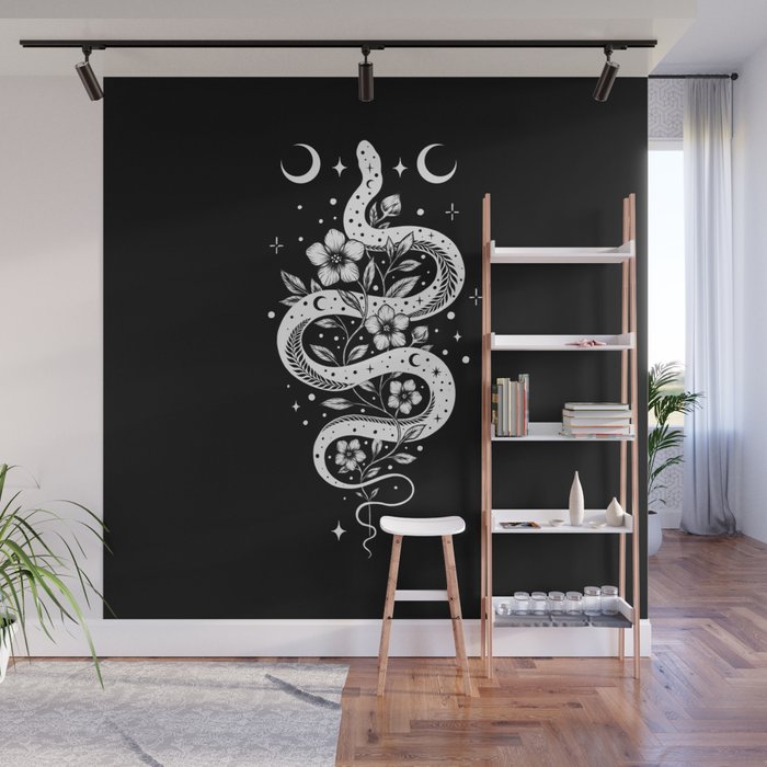 Serpent Spell-White Wall Mural Gallery Image 1