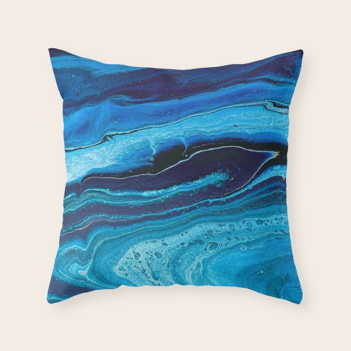 Azure Slices Throw Pillow Gallery Image 1