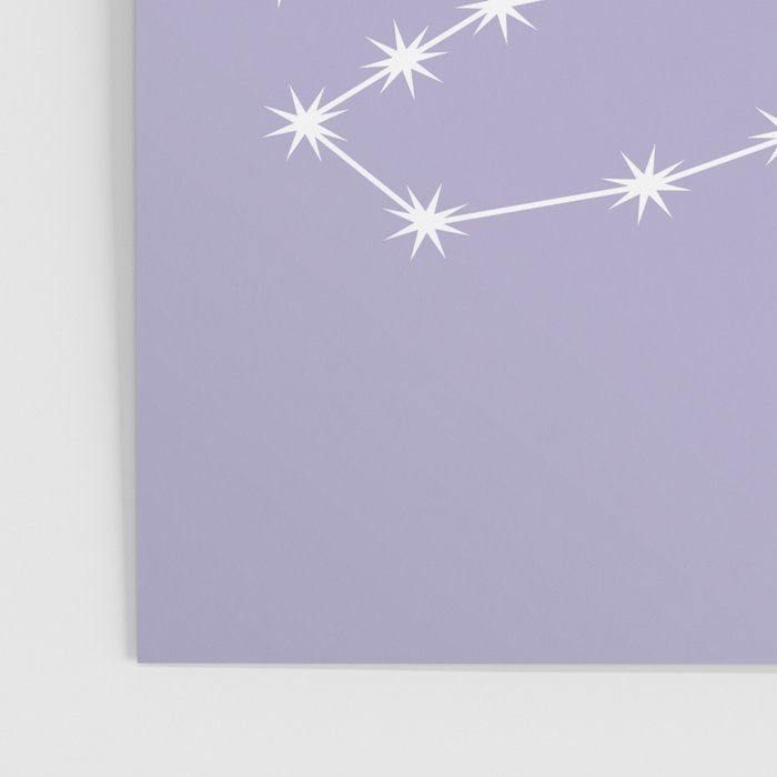 Scorpio Zodiac Star Constellation Line Art Pastel Lavender Poster Gallery Image 3