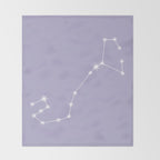 Scorpio Zodiac Star Constellation Line Art Pastel Lavender Throw Blanket Gallery Image 2