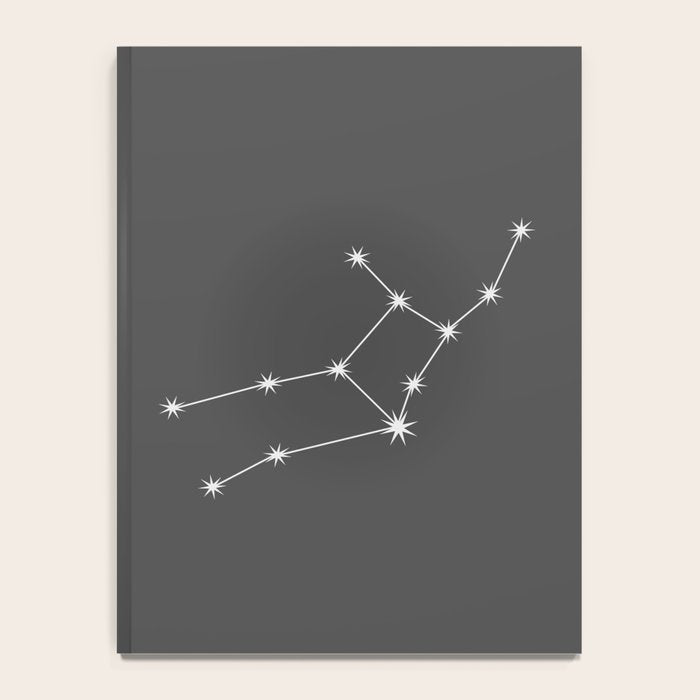 Virgo Zodiac Star Constellation Line Art Grey Notebook Gallery Image 4