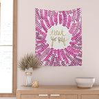 Treat Yo Self â Pink & Gold Wall Tapestry Gallery Image 2