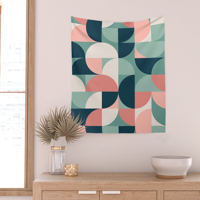 Mid Century Geometric 23A Wall Tapestry Gallery Image 2