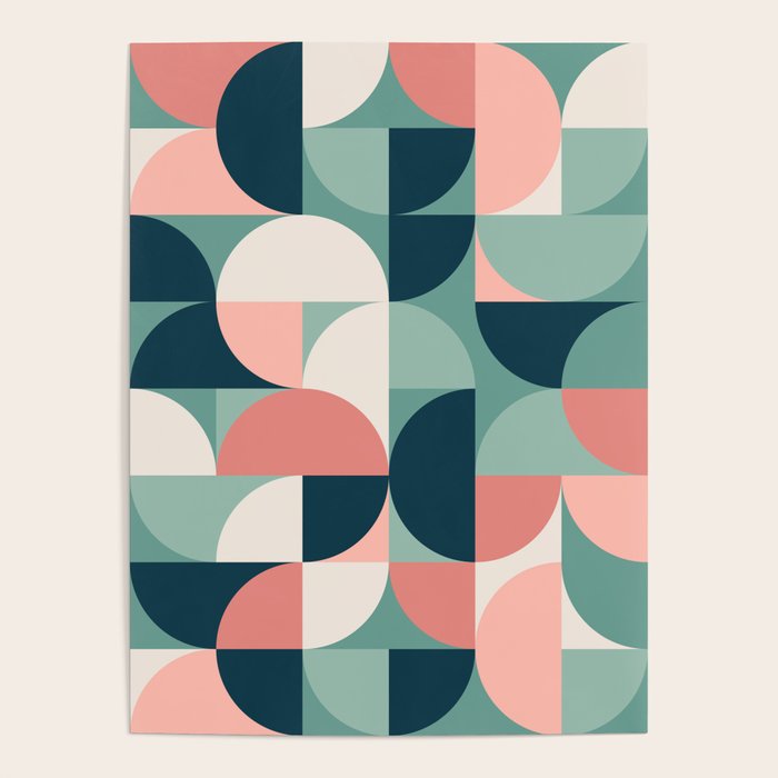 Mid Century Geometric 23A Poster Gallery Image 1
