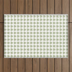 Clovers XXV Natural Green Botanical Pattern Outdoor Rug Gallery Image 1