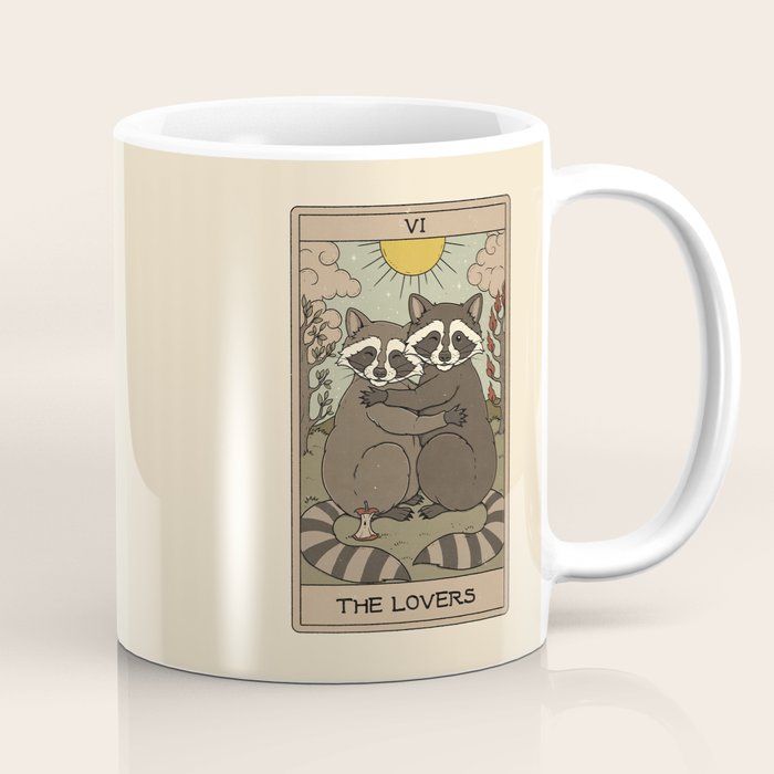 The Lovers - Raccoons Tarot Coffee Mug Gallery Image 1