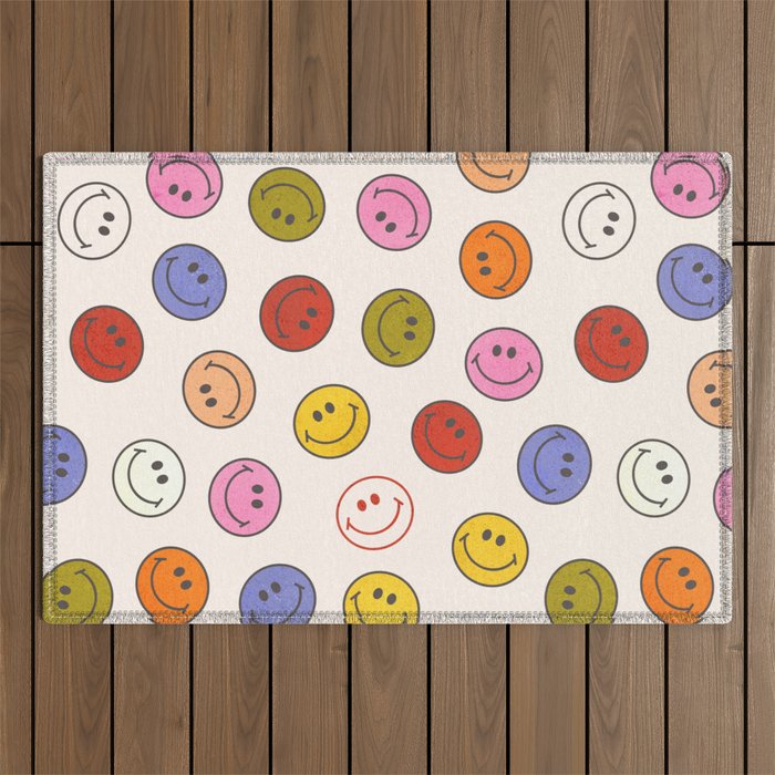Many Happy Smileys Outdoor Rug Gallery Image 1