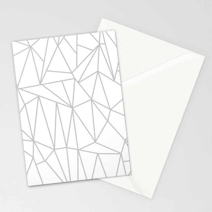 Geometric Cobweb (Gray & White Pattern) Stationery Card Gallery Image 2