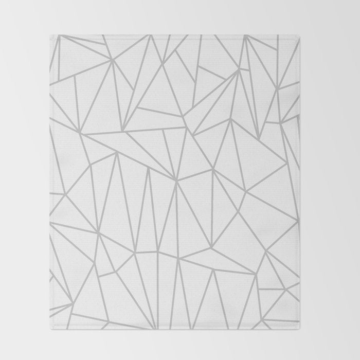 Geometric Cobweb (Gray & White Pattern) Throw Blanket Gallery Image 2