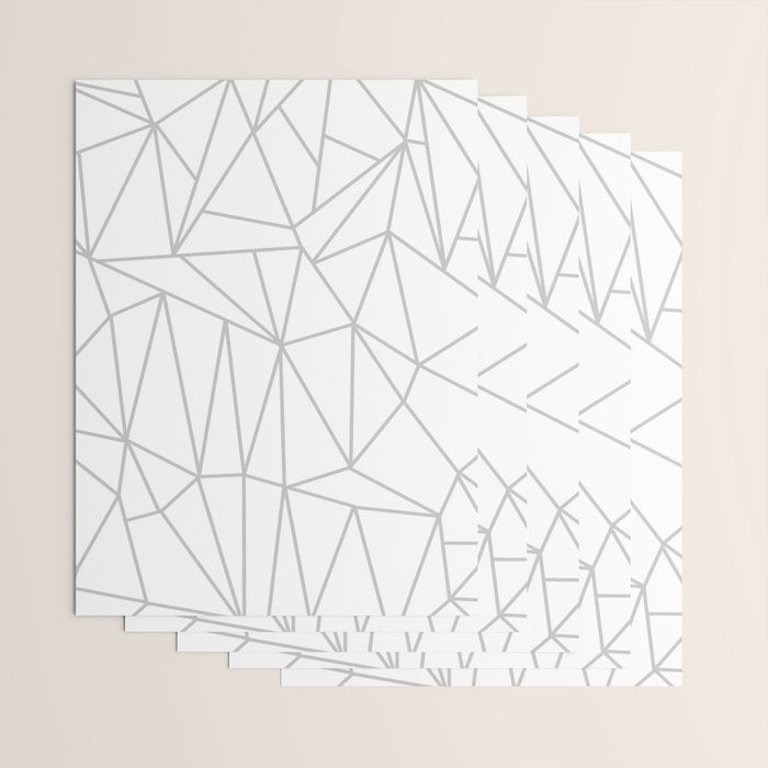Geometric Cobweb (Gray & White Pattern) Wrapping Paper Gallery Image 3