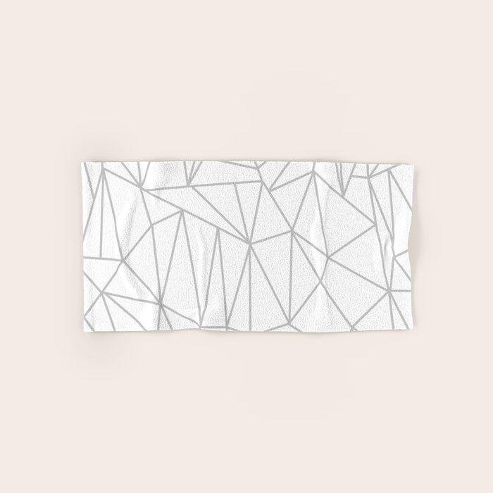 Geometric Cobweb (Gray & White Pattern) Bath Towel Gallery Image 1