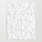 Geometric Cobweb (Gray & White Pattern) Poster Gallery Image 4