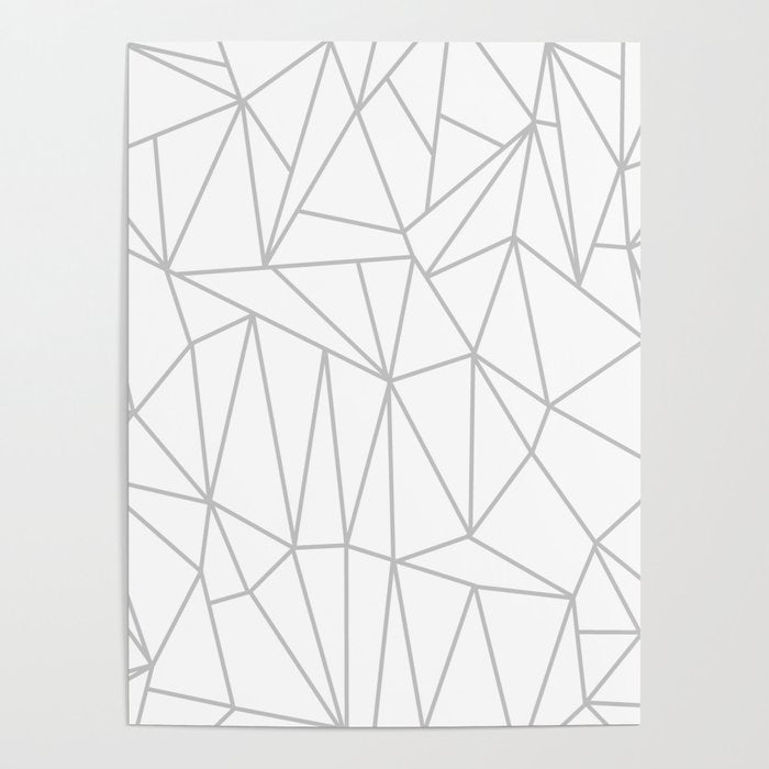 Geometric Cobweb (Gray & White Pattern) Poster Gallery Image 4