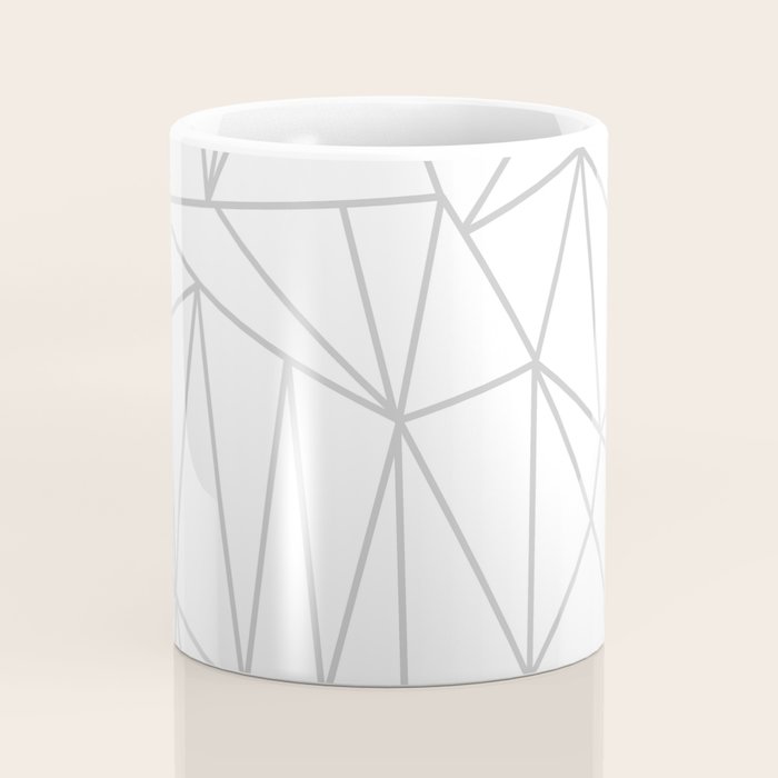 Geometric Cobweb (Gray & White Pattern) Coffee Mug Gallery Image 4