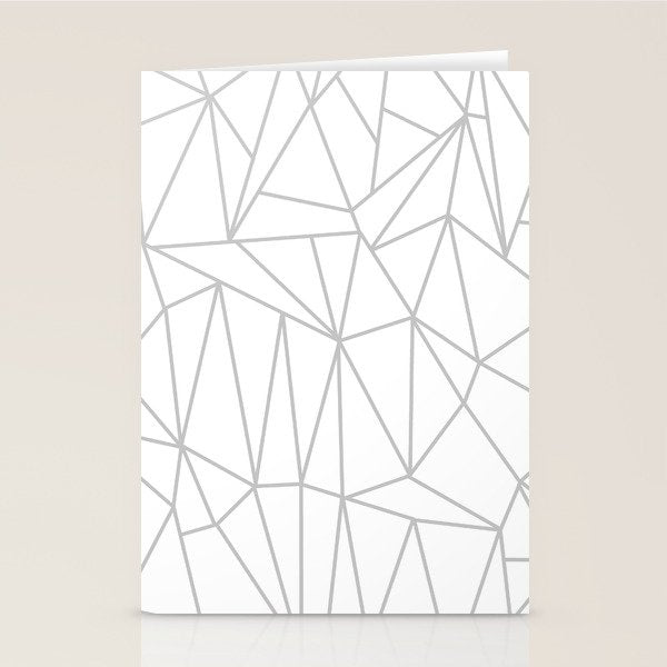 Geometric Cobweb (Gray & White Pattern) Stationery Card Gallery Image 2