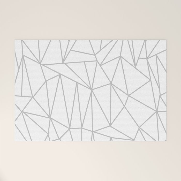 Geometric Cobweb (Gray & White Pattern) Welcome Mat Gallery Image 1