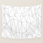 Geometric Cobweb (Gray & White Pattern) Wall Tapestry Gallery Image 4