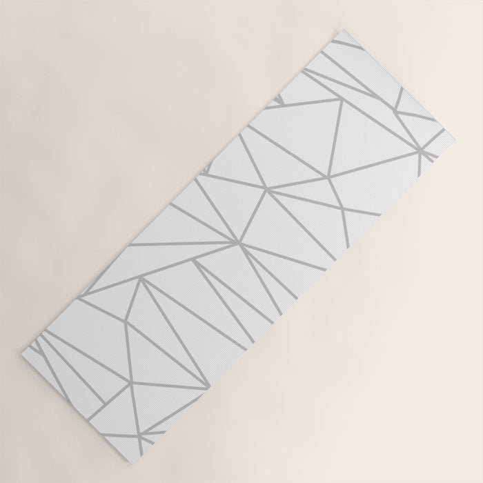 Geometric Cobweb (Gray & White Pattern) Yoga Mat Gallery Image 1