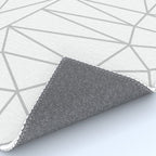 Geometric Cobweb (Gray & White Pattern) Rug Gallery Image 4