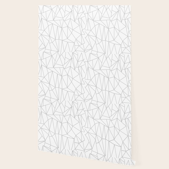 Geometric Cobweb (Gray & White Pattern) Wallpaper Gallery Image 2