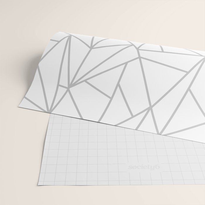 Geometric Cobweb (Gray & White Pattern) Wrapping Paper Gallery Image 2