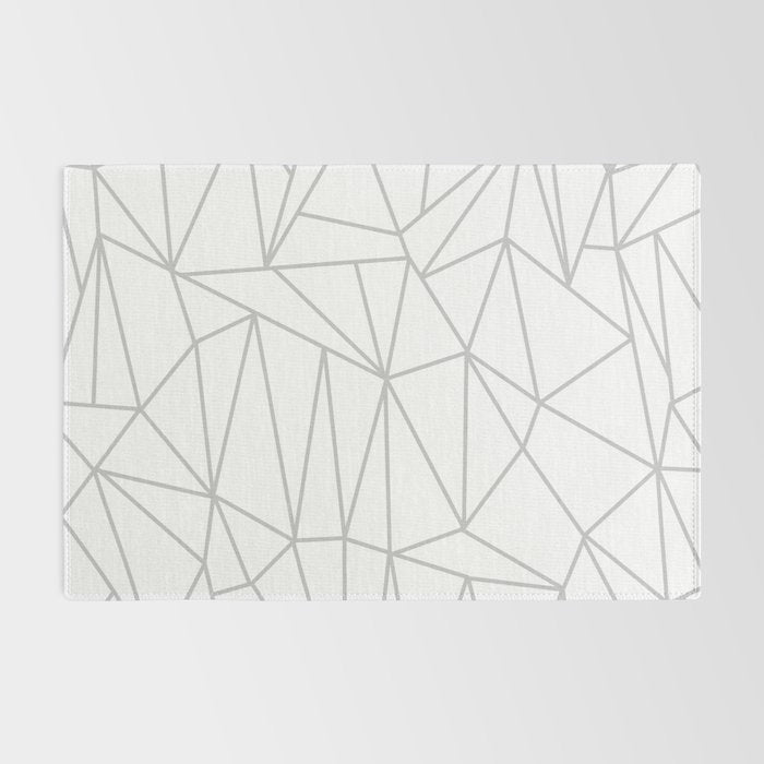 Geometric Cobweb (Gray & White Pattern) Rug Gallery Image 2