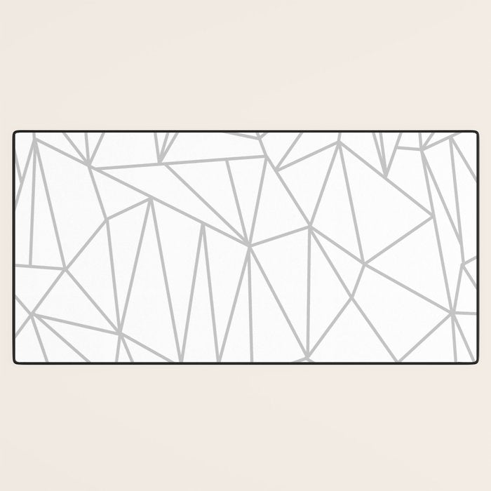 Geometric Cobweb (Gray & White Pattern) Desk Mat Gallery Image 3