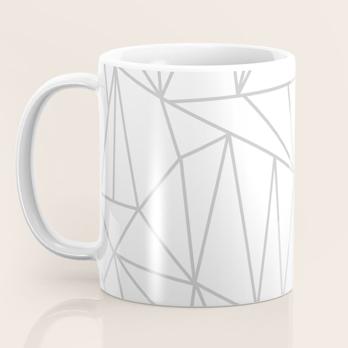 Geometric Cobweb (Gray & White Pattern) Coffee Mug Gallery Image 3