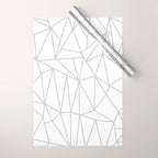 Geometric Cobweb (Gray & White Pattern) Wrapping Paper Gallery Image 1