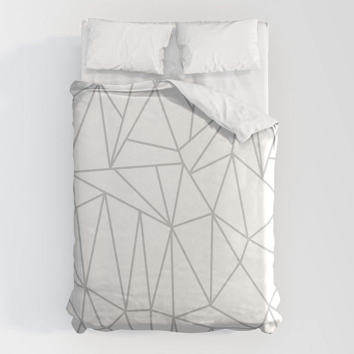 Geometric Cobweb (Gray & White Pattern) Duvet Cover Gallery Image 6